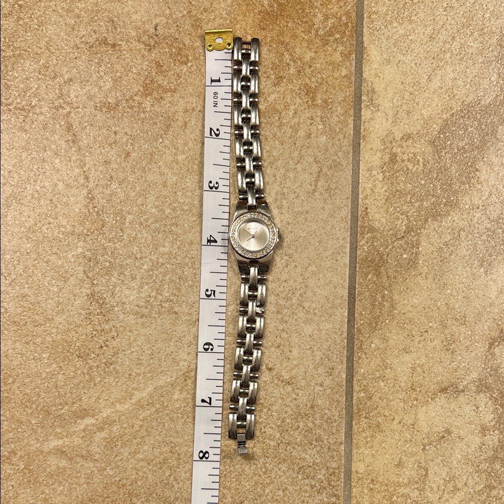 Michele* Silver Watch with Crystal Detailing *most likely a knockoff - Picture 4 of 6